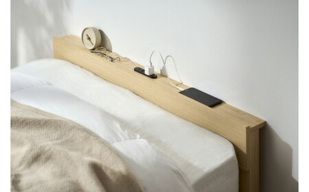 ベッド 組立簡単すのこベッド 宮付き ESB02-S ナチュラル