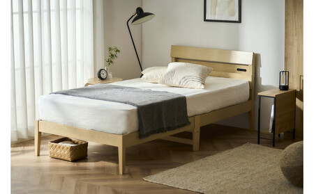 ベッド 組立簡単すのこベッド 宮付き ESB03-S ナチュラル