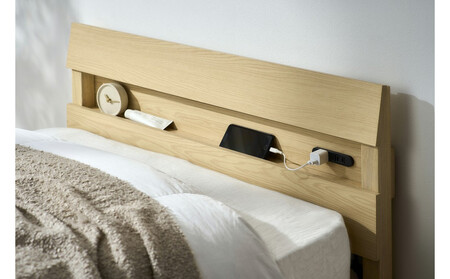 ベッド 組立簡単すのこベッド 宮付き ESB03-S ナチュラル