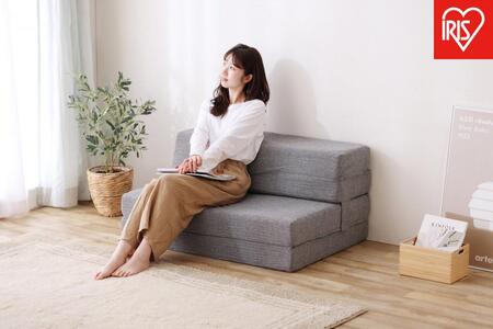 ソファ 1人掛け マットレス シングル 厚さ12cm 4WAY プロファイル加工 ウレタン マットレス ソファマットレス アイリスオーヤマ 硬め SMTB4-S グレー