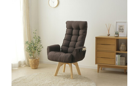 イス 回転ファブリックチェア　ハイバック FACN-KHB ブラウン