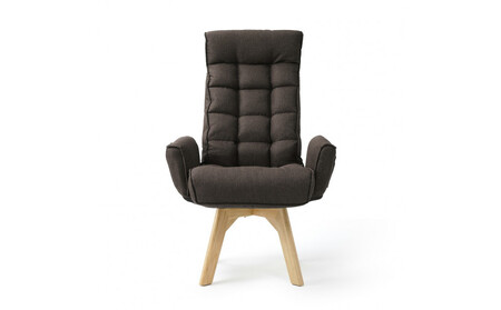 イス 回転ファブリックチェア　ハイバック FACN-KHB ブラウン