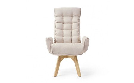 イス 回転ファブリックチェア ハイバック FACN-KHB アイボリー