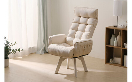 イス 回転ファブリックチェア ハイバック FACN-KHB ホワイト