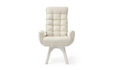 イス 回転ファブリックチェア ハイバック FACN-KHB ホワイト