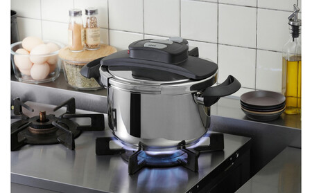 鍋 圧力鍋 両手圧力鍋 5L アイリスオーヤマ キッチン用品 IH ガス火 4点セットステンレス シルバー RAN-5L