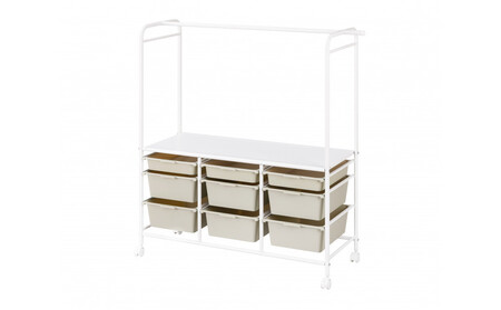 キッズ収納ハンガーラック KHR-1100 ホワイト/ベージュ