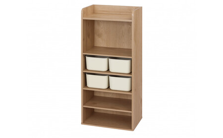 収納棚 ラウンドシェルフ RUSR-50H ナチュラル/ライトベージュ