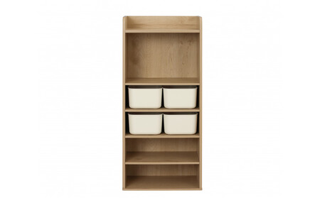 収納棚 ラウンドシェルフ RUSR-50H ナチュラル/ライトベージュ