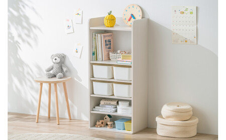 収納棚 ラウンドシェルフ RUSR-50H ホワイト