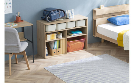 収納棚 ラウンドシェルフ RUSR-97W ナチュラル/ライトベージュ