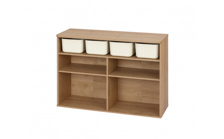 収納棚 ラウンドシェルフ RUSR-97W ナチュラル/ライトベージュ