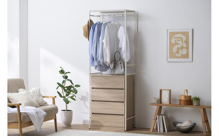 チェスト上ハンガーラック CHHR-640 ホワイト