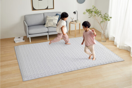 はがして洗える Hagashラグ セット 杢キルト 1cm HAGSM10-1824 グレー