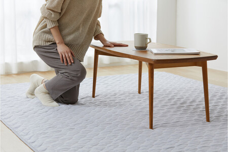 はがして洗える Hagashラグ セット 杢キルト 1cm HAGSM10-1824 グレー