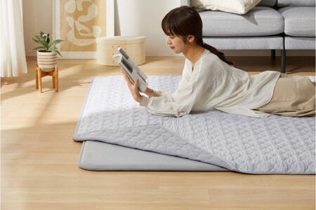 はがして洗える Hagashラグ セット 杢キルト 2.5cm HAGSM25-1318 グレー