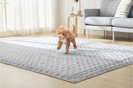 はがして洗える Hagashラグ セット 杢キルト 2.5cm HAGSM25-1818 グレー