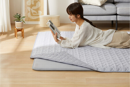 はがして洗える Hagashラグ セット 杢キルト 2.5cm HAGSM25-1824 グレー