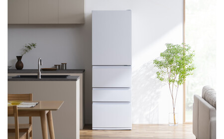 冷凍冷蔵庫 370L 自動製氷機能付 IRSN-I37A-W ホワイト