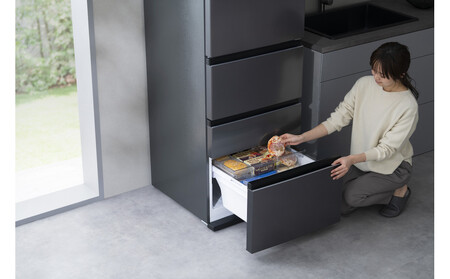 冷凍冷蔵庫 370L 自動製氷機能付 IRSN-I37A-B ブラック