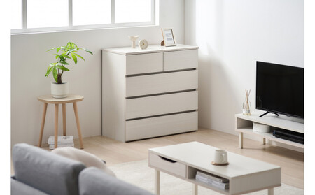 組立簡単ウッドチェスト KKWCー790 ホワイト