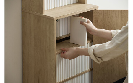 隠せる本棚 HKH-400 ナチュラル/ブラック