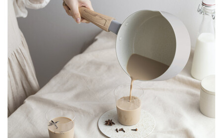 ナチュかる片手なべ18cm IH・ガス火対応 NTL-P18 パールグレー×アイボリー