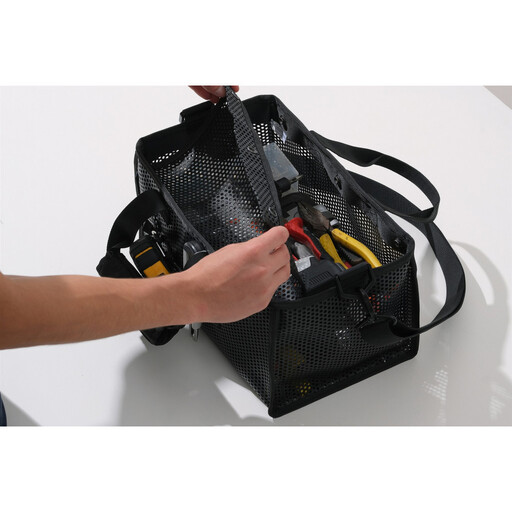 メッシュツールバッグ ボックスタイプ TLB-B35 ブラック