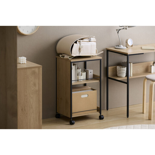 目隠しワゴン HMW-300 ナチュラル/ブラック