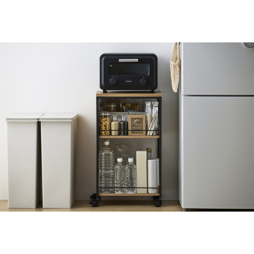 目隠しワゴン HMW-300 ナチュラル/ブラック