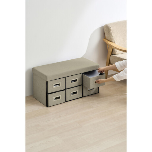 3WAY引き出し収納ボックス 引き出し6つタイプ SST6H-76 ブラウン