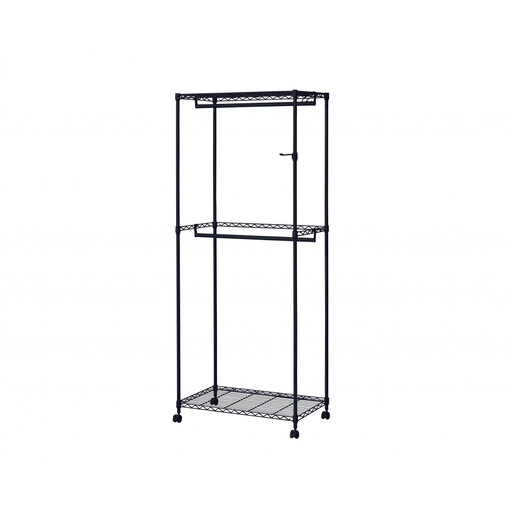 カラーメタル ワードローブ 2段タイプ CMW2-75182 ブラック