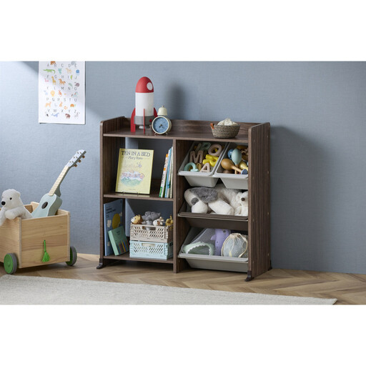 本棚付トイハウスラック HTHR-34R ウォールナット