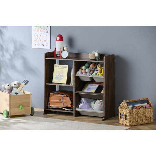 本棚付トイハウスラック HTHR-34R ウォールナット