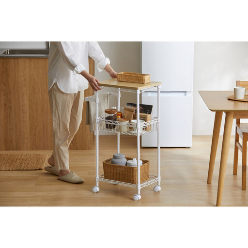 カラーメタルラック ワゴン CMM-WG4084 ホワイト