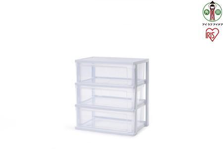 ワイドチェストNSW-543ホワイト／クリア アイリスオーヤマ