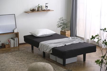 脚付きポケットコイルマットレス S PAM-S ブラック アイリスオーヤマ