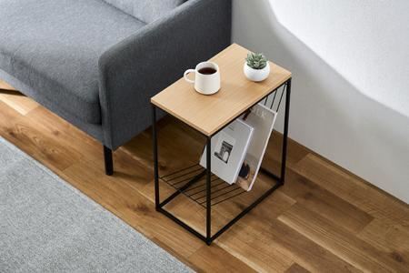 スチールフレームサイドテーブル　SFST-247M　ナチュラル アイリスオーヤマ