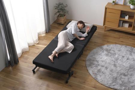 折りたたみベッドOTBSS-TRブラック アイリスオーヤマ