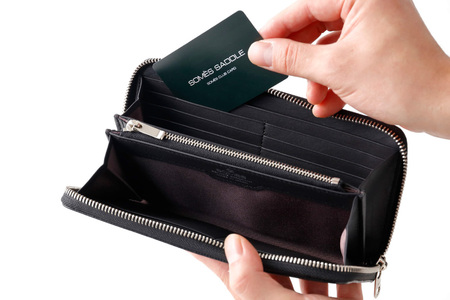 SOMES 財布 メンズ ディアマン DM-01 ラウンド束入れ ブラック 長財布 本革 [ソメスサドル 北海道 砂川市 12260607-bk] レビューキャンペーン