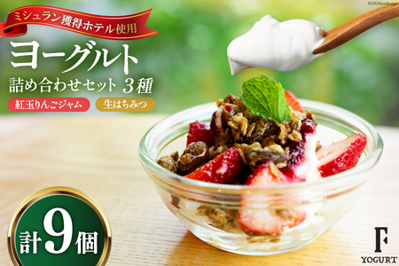 ヨーグルト 北海道 詰め合わせ ギリシャヨーグルト 紅玉りんごジャム 生はちみつ 3種 計9個 セット [ほんだ菓子司 北海道 砂川市 12260724] レビューキャンペーン