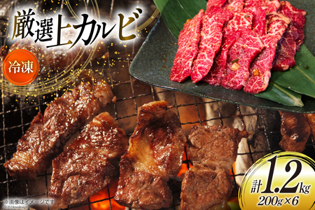 カルビ 焼肉 上カルビ 200g 6パック 計1.2kg [焼肉銀座園 北海道 砂川市 12260730-c] 