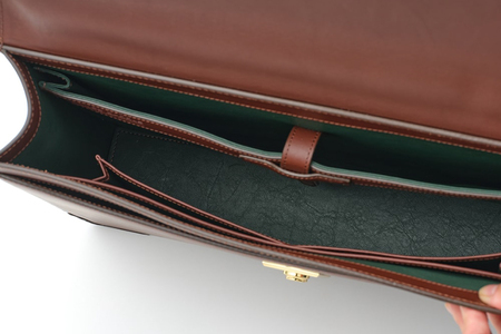 SOMES フラップブリーフケース （ブラウン）EX-33 [ソメスサドル 北海道 砂川市 12260822-a] レビューキャンペーン