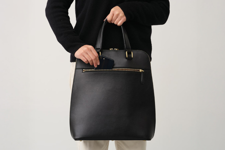 SOMES バッグ タテ型ブリーフ （ブラック）HE-01 [ソメスサドル 北海道 砂川市 12260818-b] レビューキャンペーン