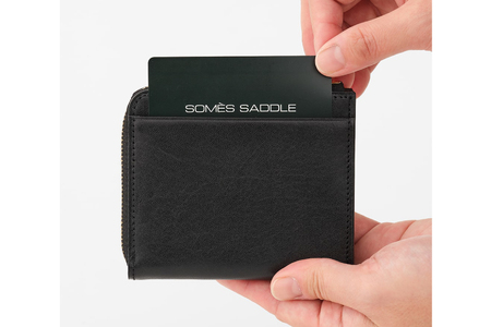 SOMES 財布 ミニウォレット （ブラック）HE-05 [ソメスサドル 北海道 砂川市 12260811-b] レビューキャンペーン