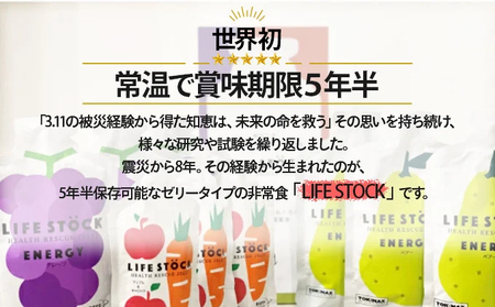 非常食 保存食 LIFE STOCK備蓄ゼリーバランスタイプセット（レモン＆キャロット味） 【04209-0184】 コンパクト 防災食 非常食 保存食 避難食 高カロリー アレルギー対応 水分補給