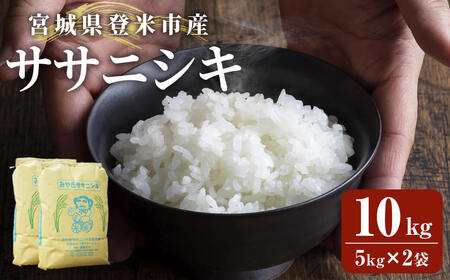 ≪令和7年産≫ 登米市産 ササニシキ 10kg (5kg×2袋) お米 おこめ 米 コメ 白米 ご飯 ごはん おにぎり お弁当【有限会社PFTサービス】tm092