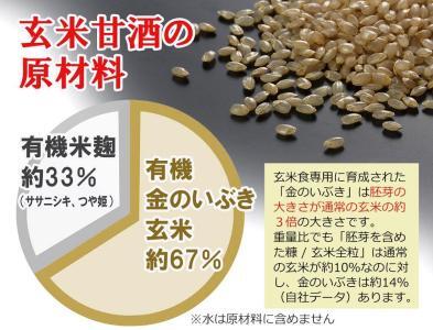 【有機玄米甘酒 】金のいぶき玄米使用  (250g×5パック) 濃縮タイプ