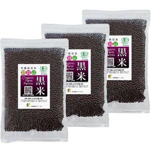 有機JAS認証 黒米 400ｇ×3袋 2024産米