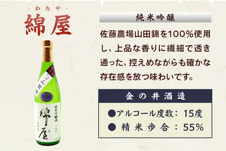 【日本酒・飲み比べセット】宮城・栗原の「綿屋 純米吟醸 小僧佐藤農場山田錦使用・ほでなす 純米生原酒」720ml×2本